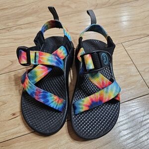Chaco Sandals Kids Sz 11 Z/1 Classic Hiking Multicolor Tie Dye Open Toe Comfort
